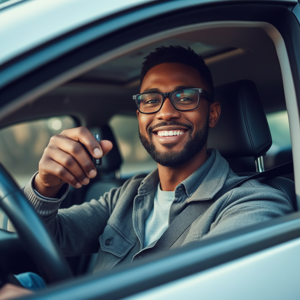 Tevreden klant met nieuwe autosleutel