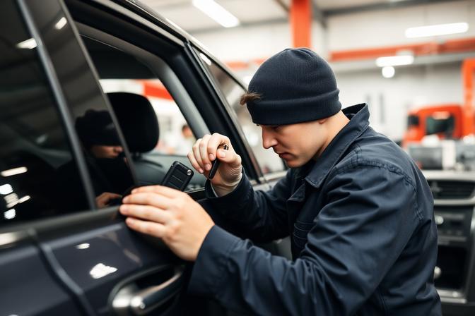 Autosleutelmaker aan het werk Zoetermeer